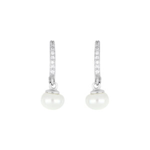 Arracadas de plata con Perla y Zirconia natural