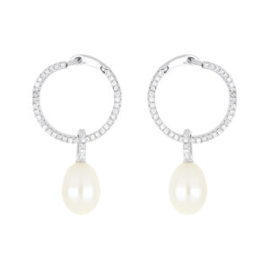 Arracadas de plata con Zirconias y perlas naturales