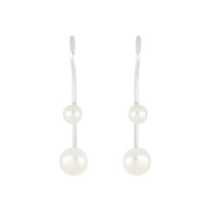 Arete Gancho de plata con perlas naturales