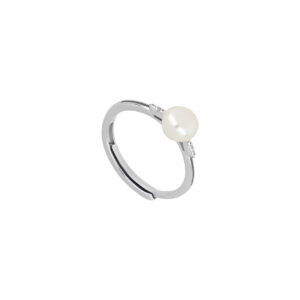 Anillo de plata con Zirconia y Perla cultivada