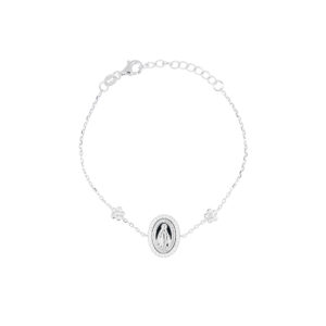 Pulsera Virgen Milagrosa con Zirconia Natural