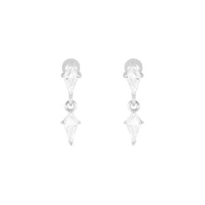 Broqueles de plata con Zirconias naturales