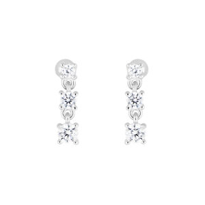 Broqueles de plata con Zirconias naturales