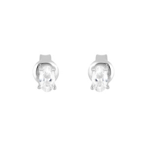 Broqueles de plata con Zirconia Natural