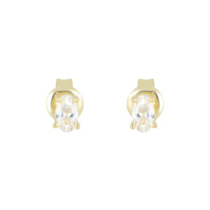 Broqueles de plata con Baño de Oro y Zirconia
