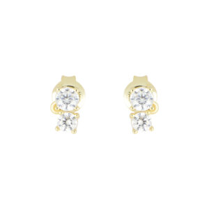 Broqueles de plata con Zirconia Natural