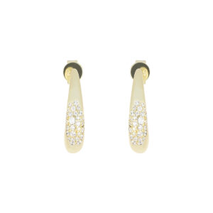 Arracadas Luna con Zirconia Natural