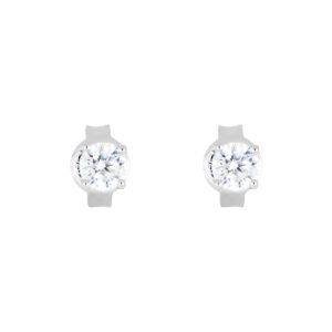 Broqueles de plata con Zirconia Natural