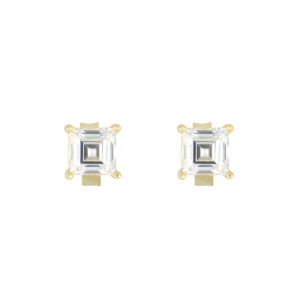 Broqueles cuadrado con Zirconia natural