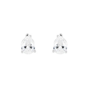 Broqueles Gota de plata con Zirconia