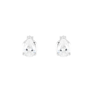 Broqueles Gota de plata con Zirconia