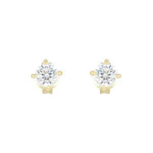 Broqueles de plata baño de Oro con Zirconia