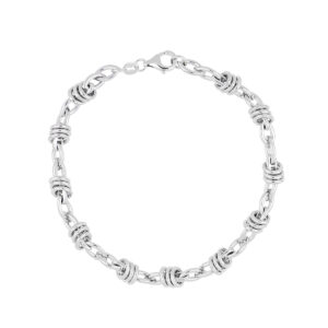 Pulsera Eslabón de plata baño Rodio