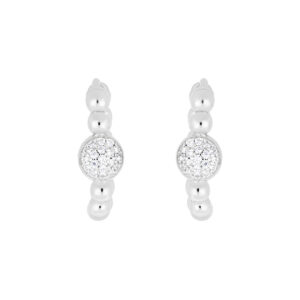 Arracadas de plata dije circulo con Zirconias