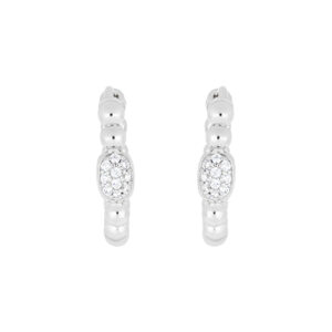 Arracadas de plata Ovalo Zirconia natural