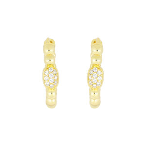 Arracadas de plata Ovalo Zirconia natural