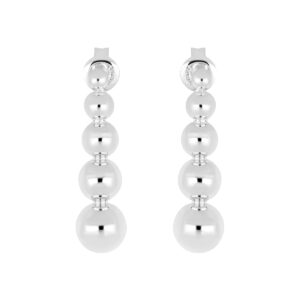 Broqueles de Bola plata baño de rodio