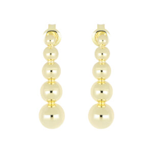 Broqueles de Bola plata baño de Oro