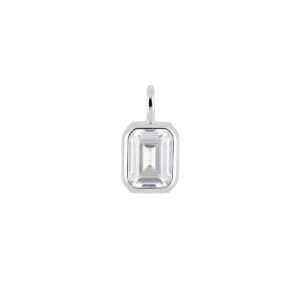 Dije Cuadrado de plata con Zirconia