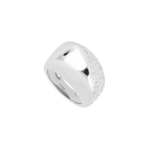 Anillo Grueso de plata con Zirconia natural