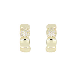 Arracadas Baguette Zirconia de plata baño de Oro