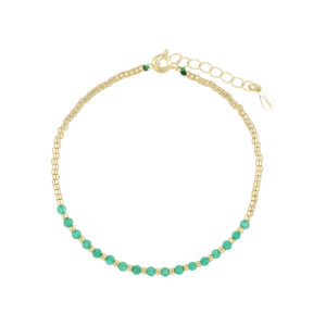Pulsera de plata con Agata verde