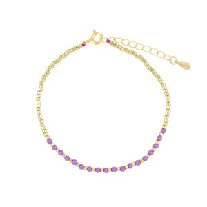 Pulsera de plata baño de Oro con Lepidorita
