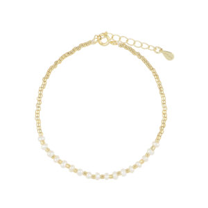 Pulsera de plata Perla button