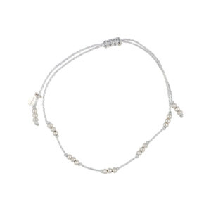 Pulsera de hilo plateada con Perlas naturales