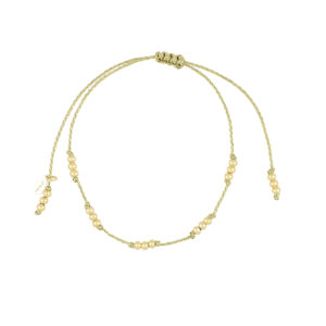 Pulsera de hilo Dorada baño de Oro con Perlas