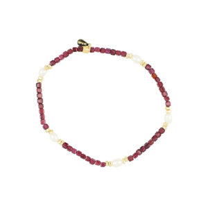 Pulsera de Granate con Perlas naturales