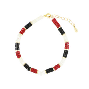 Pulsera Snake Coral rojo con Onix