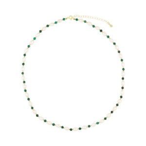 Gargantilla Collar Malaquita con Perla Oval