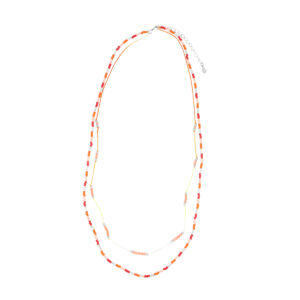 Gargantilla Miyuki y Coral Naranja