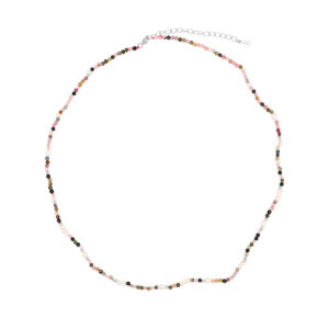 Gargantilla Turmalina Arcoiris Facetado con Perlas