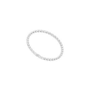 Anillo Twisted de plata baño de rodio