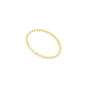 Anillo Twisted de plata baño de Oro