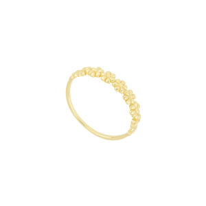 Anillo Flores de plata con baño de Oro