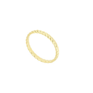 Anillo Estilo cuerda de plata con baño de Oro