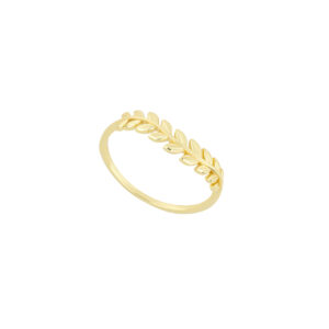 Anillo Hoja de plata con baño de Oro