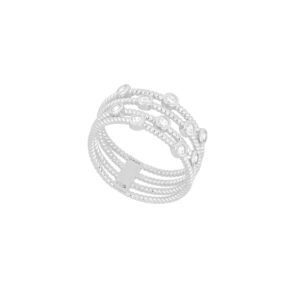 Anillo Cuadruple twisted con Zirconias