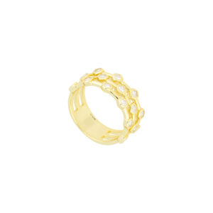 Anillo Triple Grueso con Zirconia