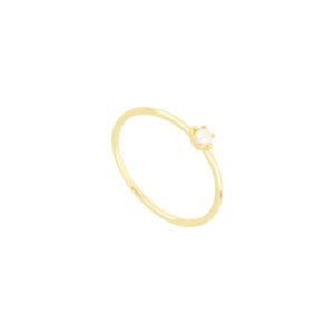 Anillo de plata baño de Oro con Perla Natural