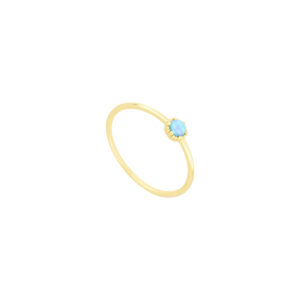 Anillo de plata baño Oro con Ópalo Natural