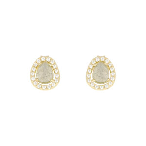 Broqueles de plata con Cuarzo y Zirconia