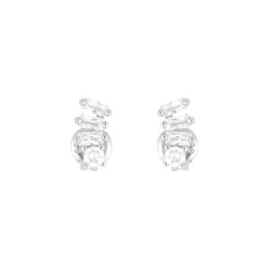 Broqueles de plata Zigzag con Zirconia