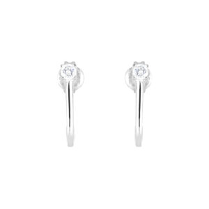 Broqueles de plata baño Rodio con Zirconia