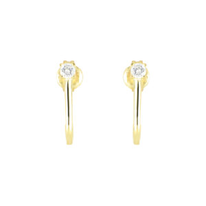 Broqueles de plata baño Oro con Zirconia