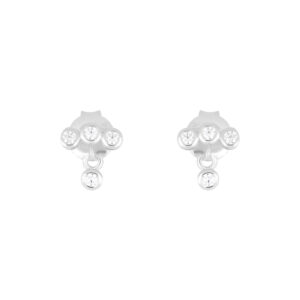 Broqueles de plata con Zirconia Natural