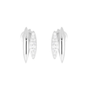 Broqueles de plata baño Rodio con Zirconias
